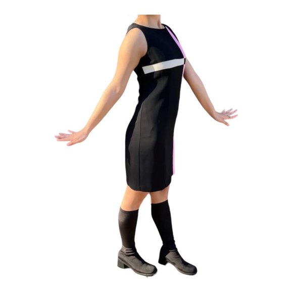 Jessica Howard Fully Lined Dress Size 14 Black Color Block Dress - Picture 3 of 7